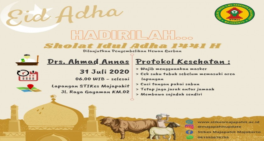 Yuk, Ramaikan Sholat Idul Adha 1441 H di STIKes Majapahit